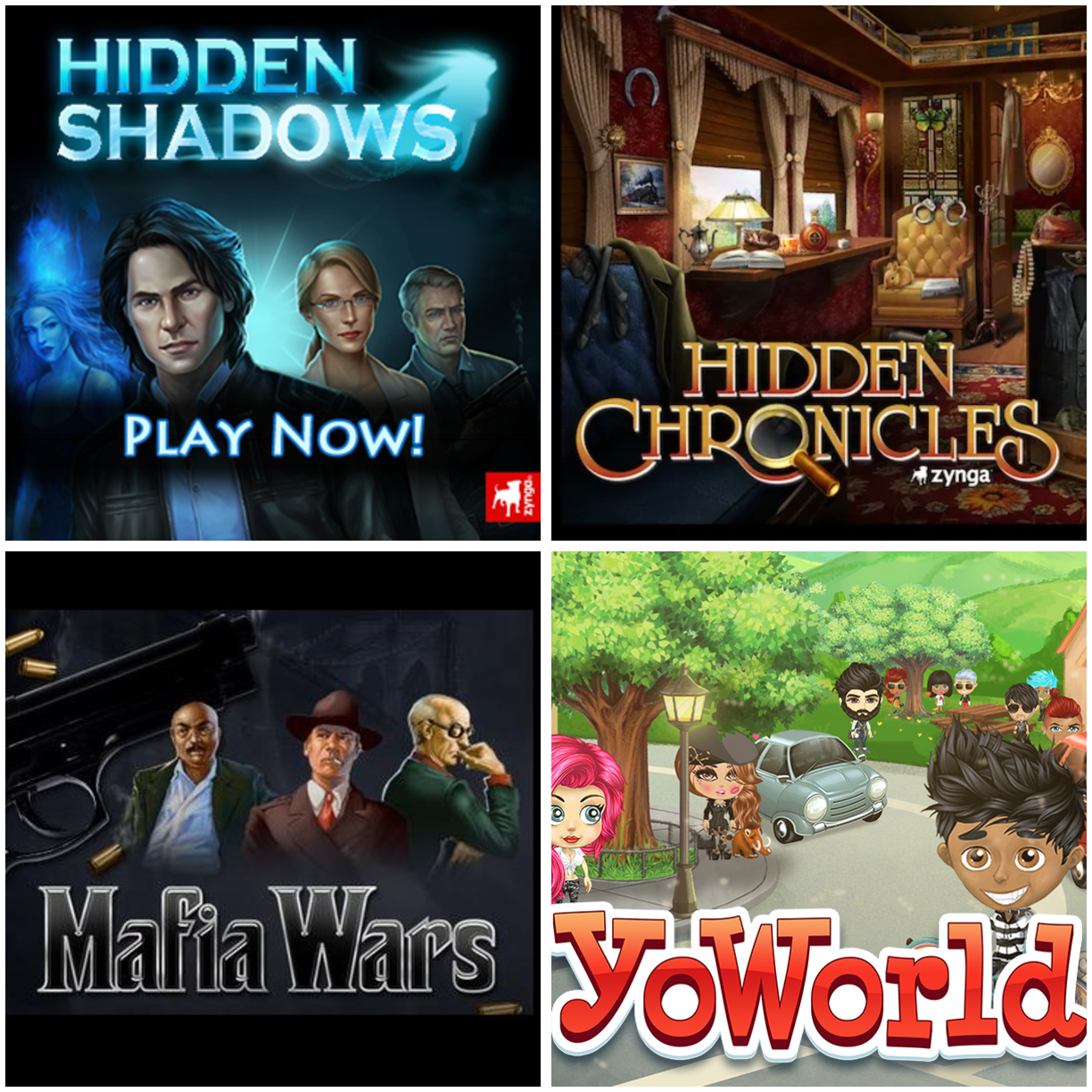 Hidden Shadows, Hidden Chronicles, Mafia Wars, and YoVille